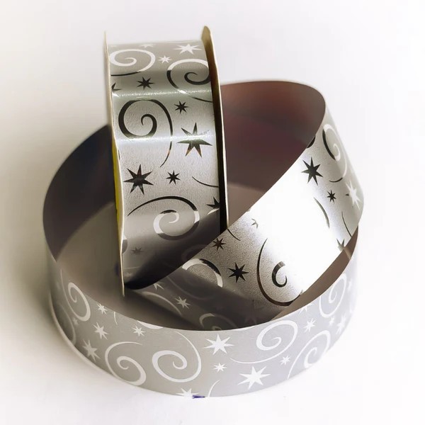 LISTON 9 SPYROS MET. PLATA COLOR-S 40M. ROLLO